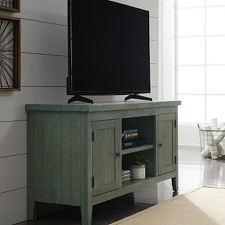 Rustic 54" TV Console with Adjustable Interior Shelving